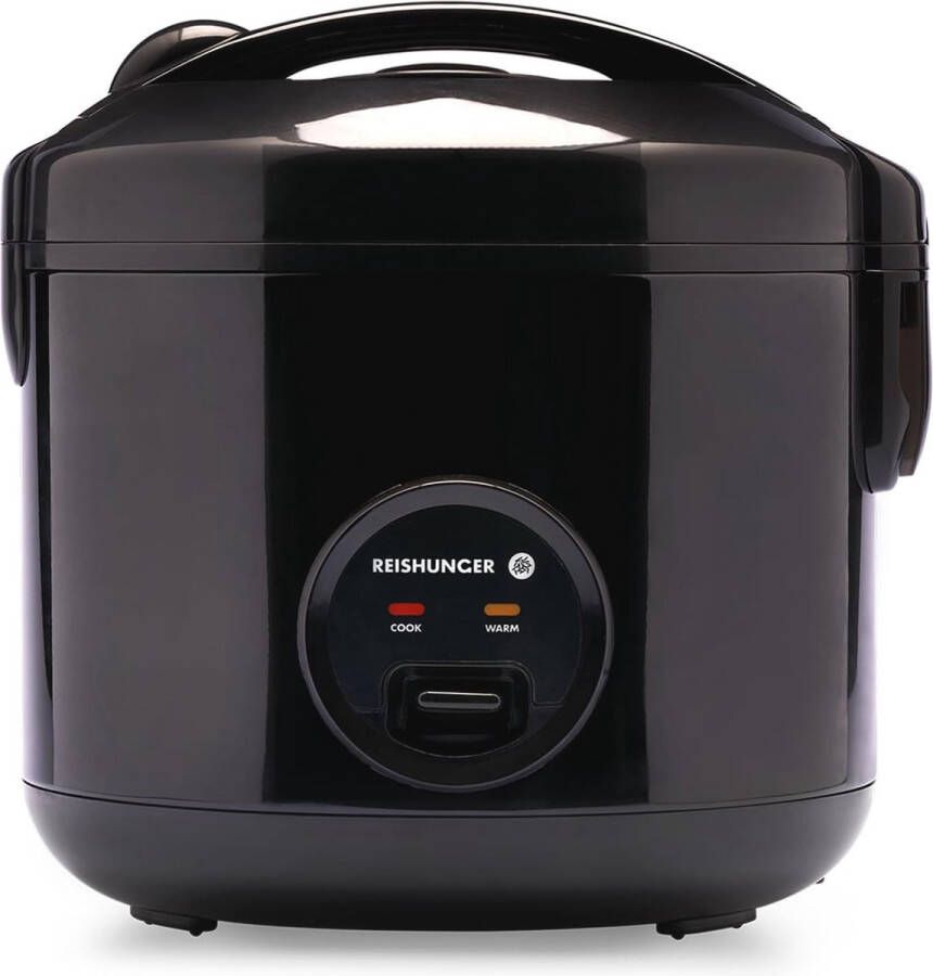 Rijstkoker en stoompan keramische coating zwart 1-6 personen snelle bereiding zonder aanbranden warmhoudfunctie stoominzet lepel maatbeker