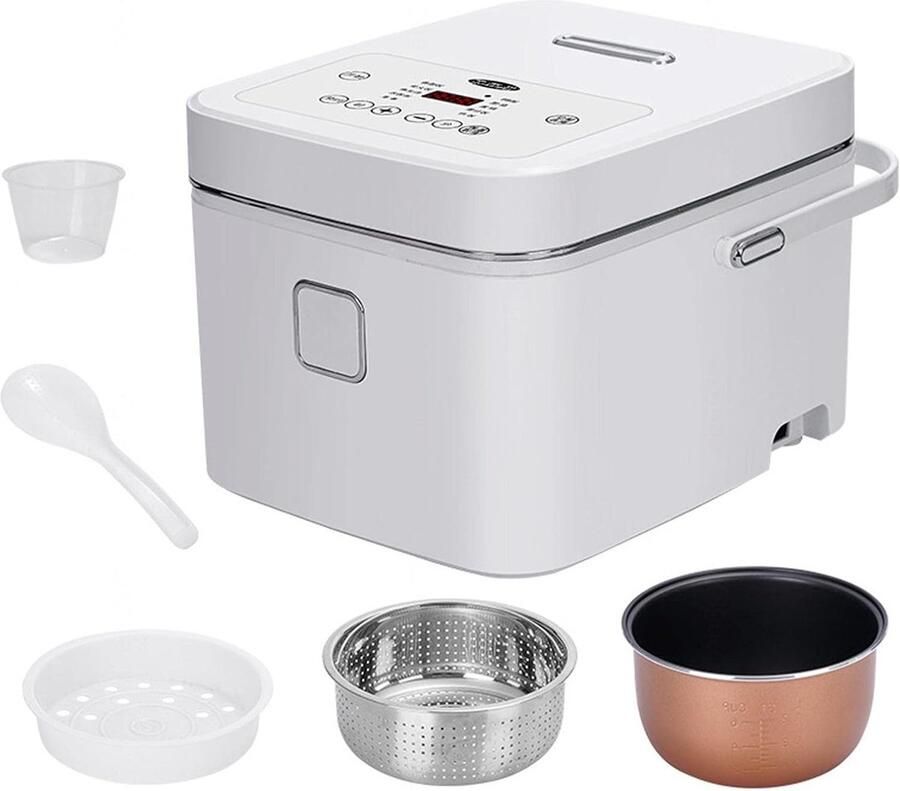 Rijstkoker Kookapparaat Gezonde maaltijden Roestvrijstalen pan 3L capaciteit Wit