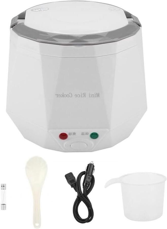 Rijstkoker Lunchbox Elektrische Verwarmer Warme Maaltijd Onderweg Draagbaar 24V 1.3 Liter Wit