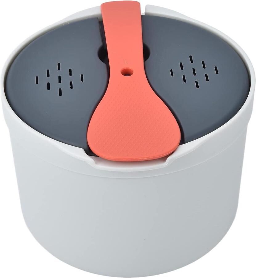 Rijstkoker Magnetron Stoompan Snel Rijst Koken Met Zeef 2 Liter Oranje