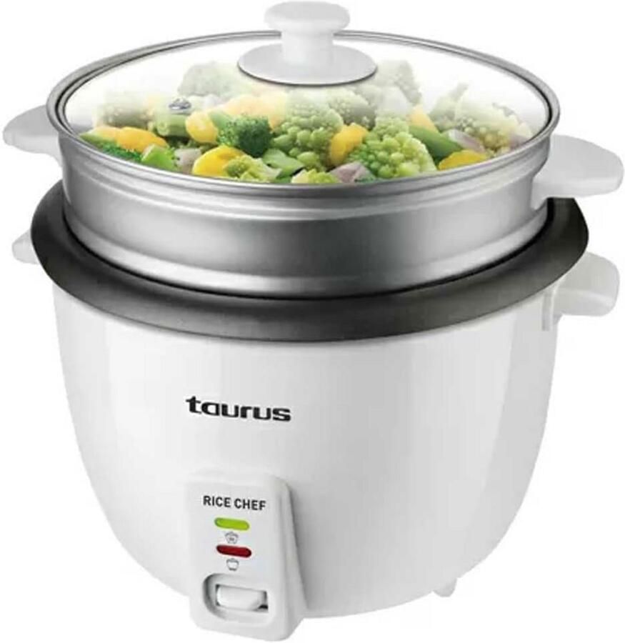 Rijstkoker met 700 W vermogen en 1 8 liter inhoud Anti-aanbaklaag Kook- en Warmhoudfunctie Inclusief Stoomaccessoires