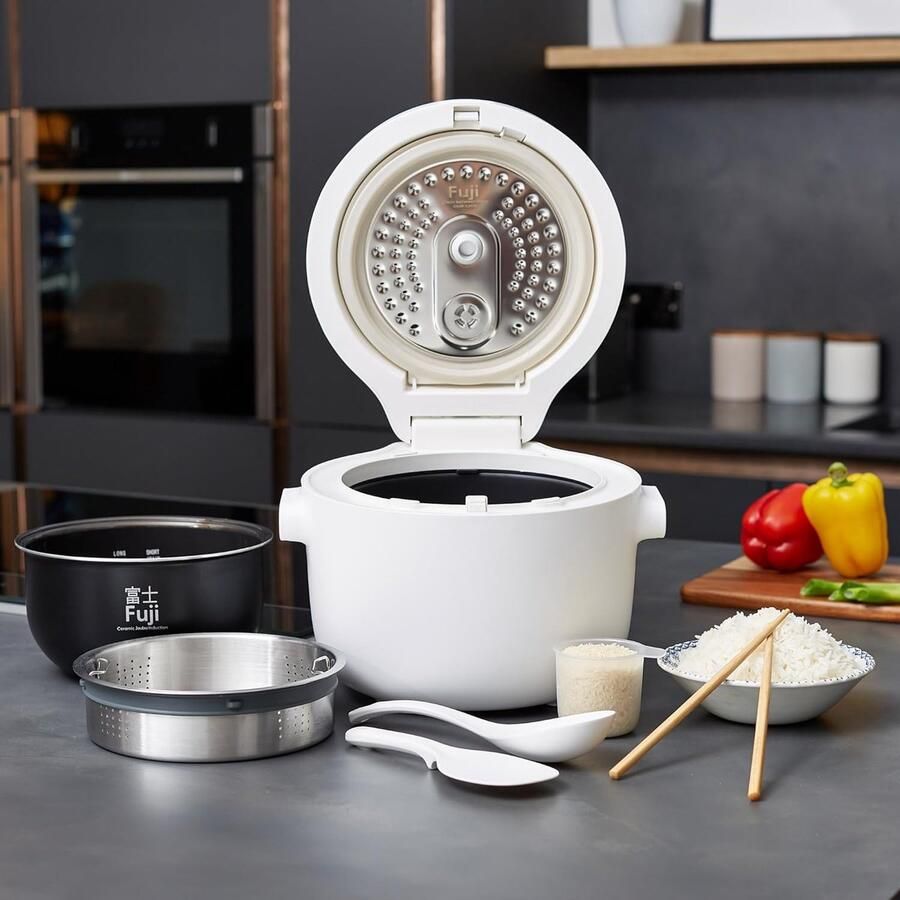 Rijstkoker met Inductieverwarming (IH) – Keramische Binnenpan Fuzzy Logic Automatische Warmhoudfunctie 1 Liter (5 Kops)