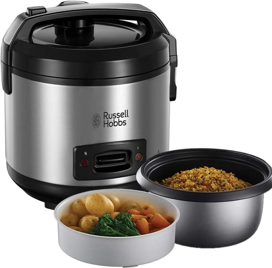 Rijstkoker met stoomfunctie – 1 2 liter rijstkoker – warmhoudfunctie – anti-aanbaklaag – 6 porties