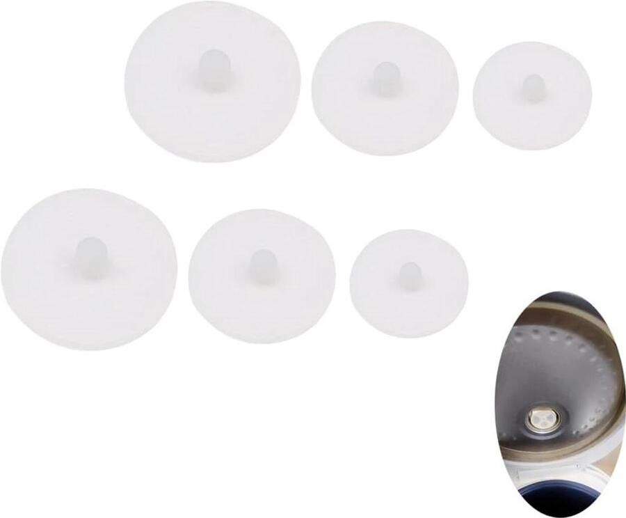 Rijstkoker Pakking Stoomklep Afdekking Apparaat Reparatie Voedselveilig Siliconen 6 Stuks 3 Maten Transparant Wit