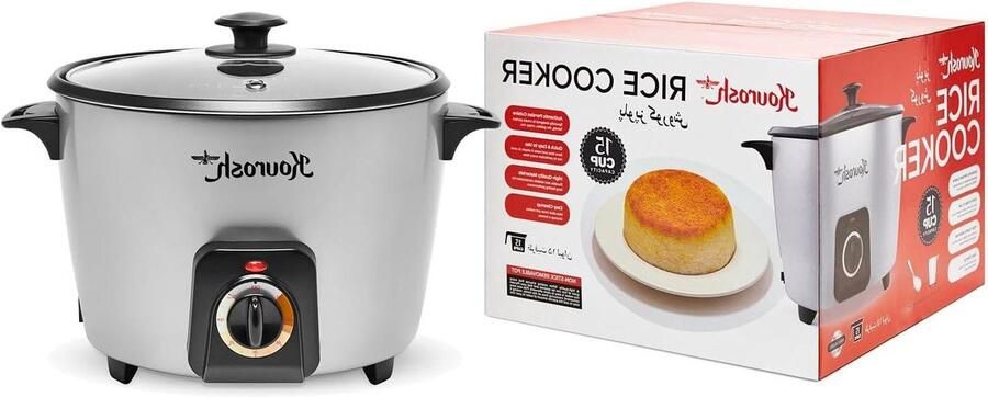 Rijstkoker Perzische Rijstkoker Tahdig Maken Perfecte Rijstkorst 15 Cups Zilver