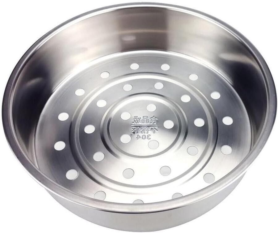 Rijstkoker Stoommand Stoominzet Gezond Koken Hygienisch Roestvrij Staal 21 cm Zilver