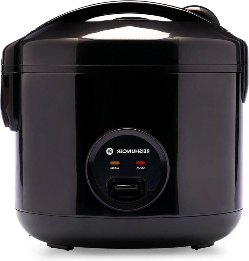 Rijstkoker en stoompan keramische coating zwart 1-6 personen snelle bereiding zonder aanbranden warmhoudfunctie stoominzet lepel maatbeker - Foto 2