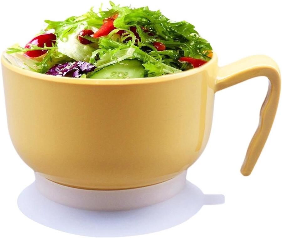 Rijstkom met Zuignap Voedselkom Dinerkom Morsvrij Eten Antislip Stabiliteit 155 x 89 cm Wit