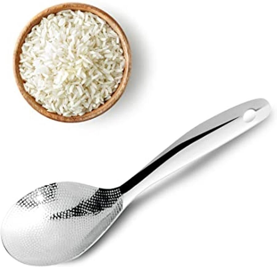 Rijstlepel en Risottolepel van RVS 23 5 x 7 5 cm Essentieel Keukengerei - Foto 2