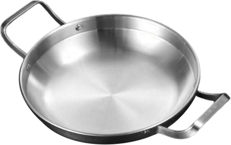 Rijstpan Zeevruchten Paellapan Steelpan Thuis Koken Ergonomische Handgreep 245 cm Zilver - Foto 1