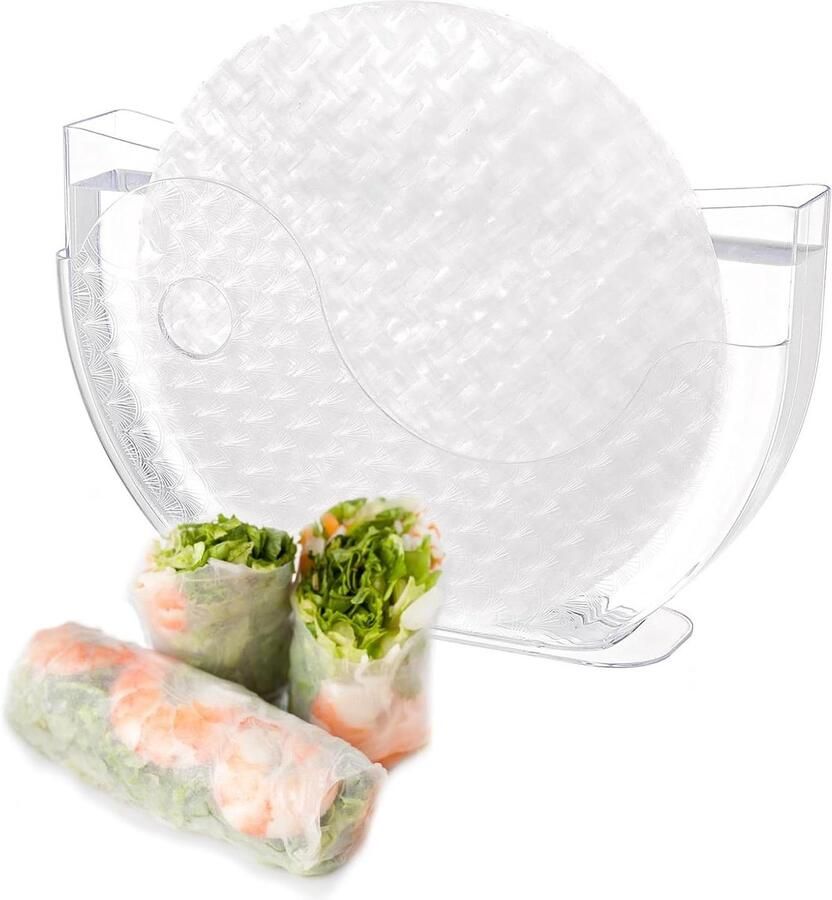 Rijstpapier Kom Spring Roll Houder Zelf Summer Rolls Maken 2 Vakken Dip & Roll 30 cm