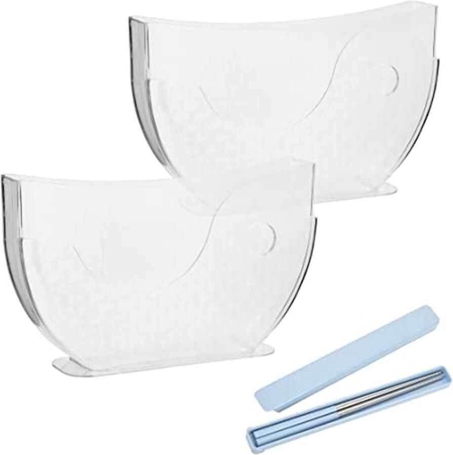 Rijstpapieren Bak Waterhouder Set Verse Rollen Maken Ergonomisch Ontworpen 2 Stuks Transparant