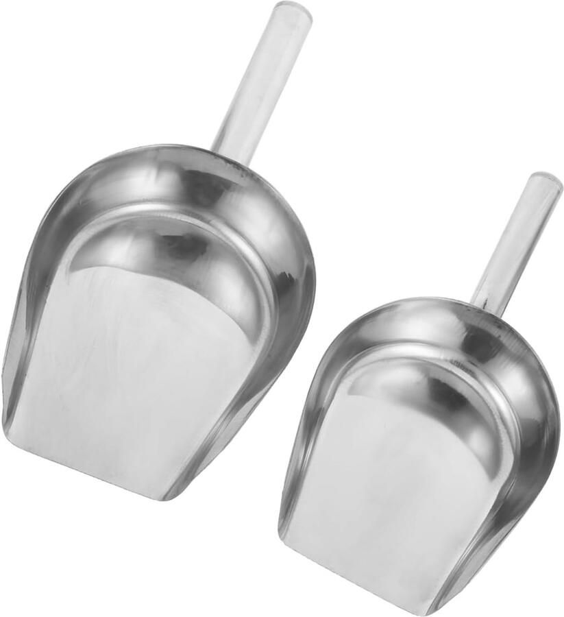 Rijstschep 2 Stuks Graan Schep Voedsel Serveren Roestvrij Staal 24x11x5 cm Zilver