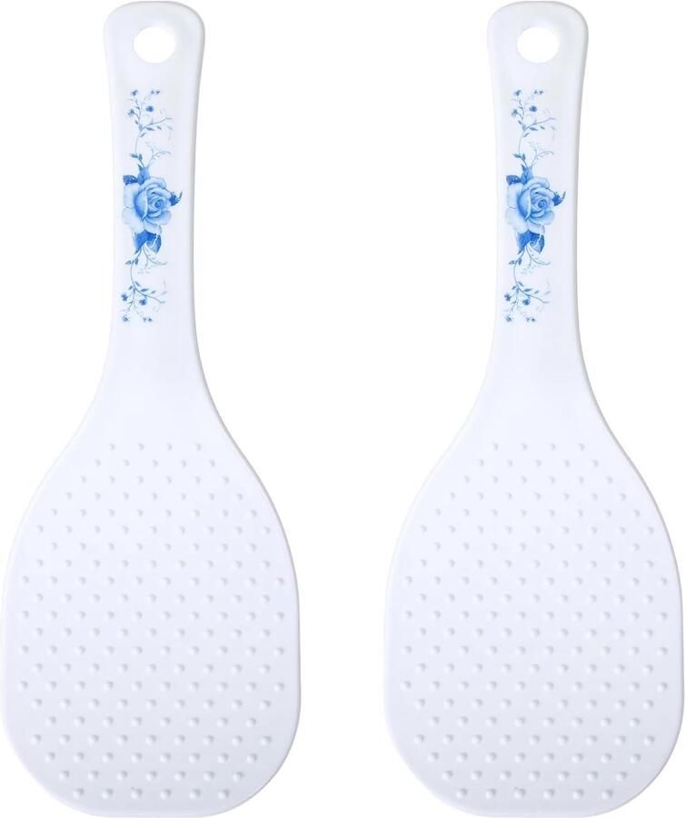 Rijstschep Set Schep Lepel Keuken Gebruik Hittebestendig Plastic 19 cm Wit