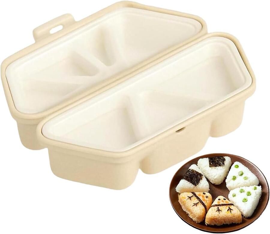 Rijstvorm Driehoekig Sushi Maker Maaltijd Voorbereiding 6 Holtes Anti-aanbak 22.5 x 10.4 cm