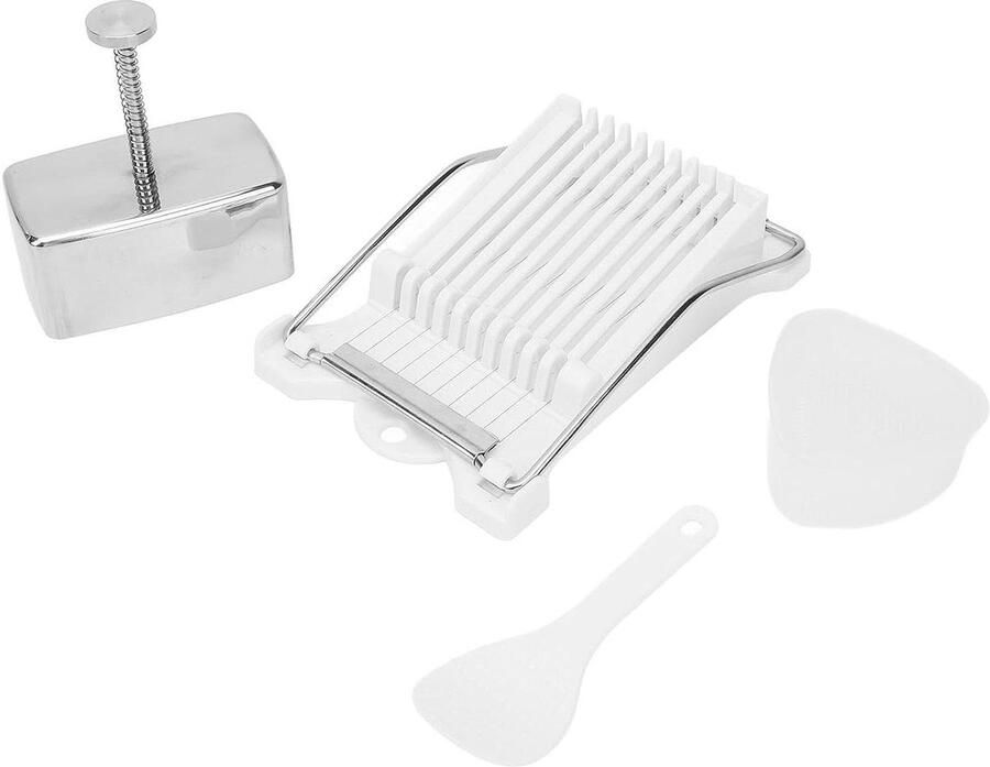 Rijstvorm Set Sushi Maker Lunch Maken Inspanningsbesparend Ontwerp 4 Delig Zilver