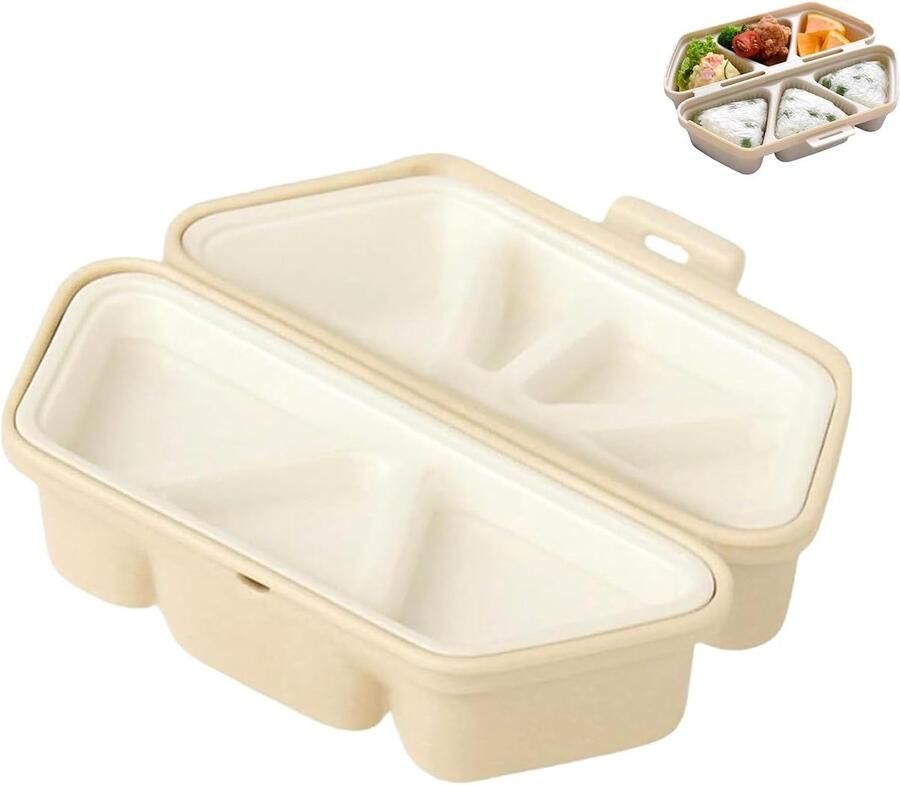 Rijstvorm Set Sushi Maker Maak Zelf Sushi 6-in-1 Driehoeken 22.5 x 10.4 cm Wit