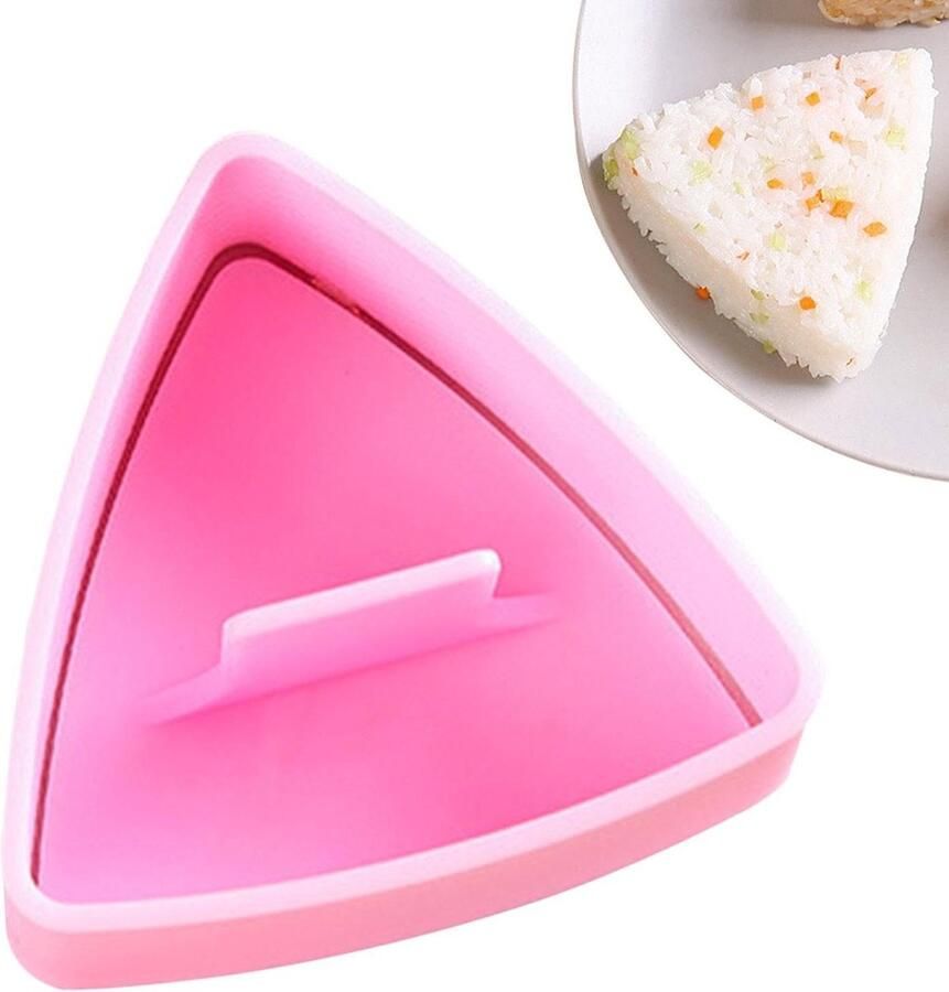 Rijstvorm Sushi driehoek Maak rijstballen Anti-aanbaklaag 8.5 x 8.5 cm Roze