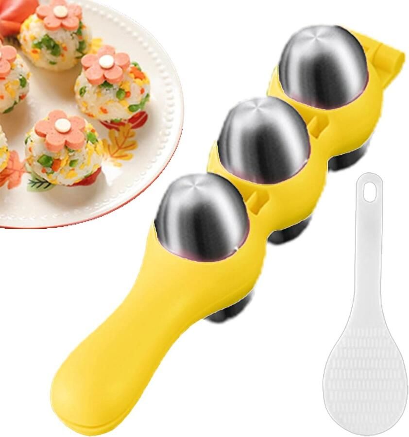 Rijstvorm Sushi maker Lunch bereiden Roestvrij staal 18.7 cm Geel