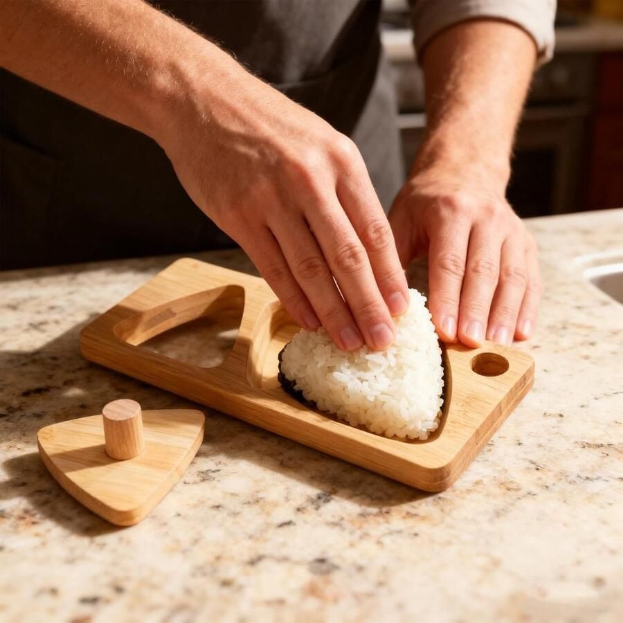 Rijstvorm Sushi Maker Rijstbal Maker Maaltijd Prep Driehoekige Vorm 249 x 238 x 238 cm Houtkleur