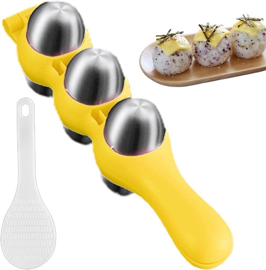 Rijstvormen Set Sushi Molds Diy Maaltijden Comfortabele Grip 18.7 cm Lengte Geel