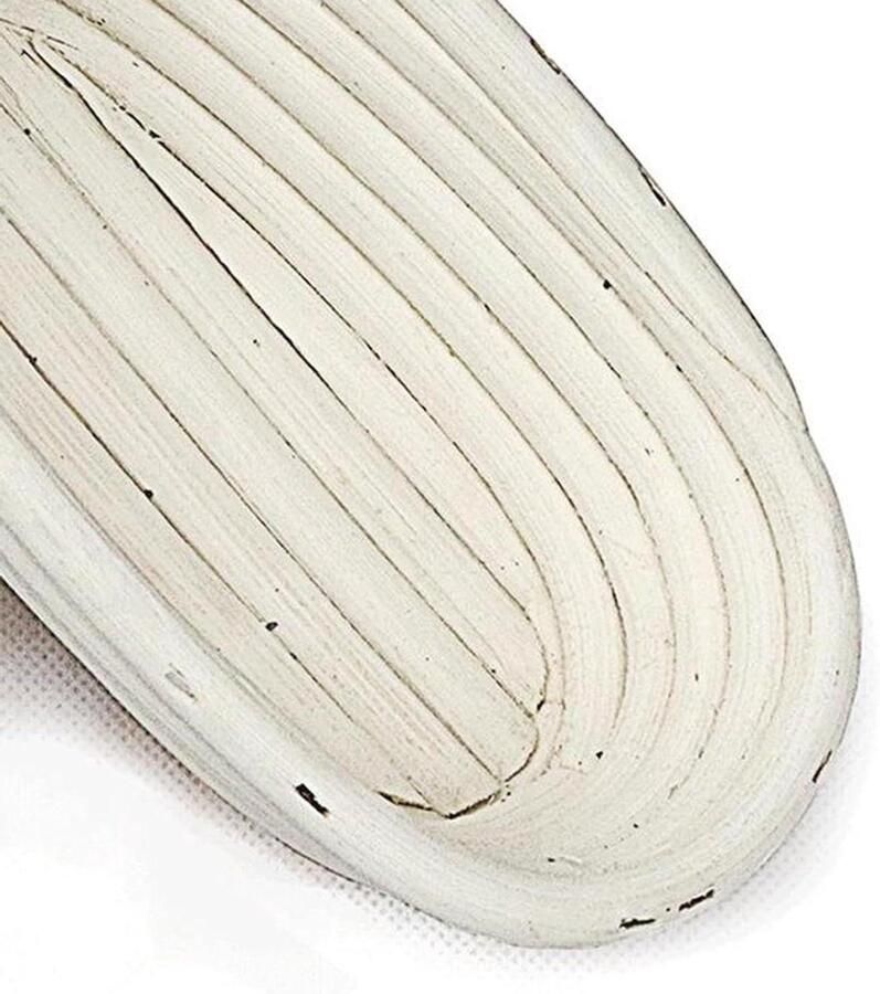 Rijstmand Brood Bakkorf Broodvorm Brood Bakken Handgemaakt Rattan 25x15x8 cm Wit