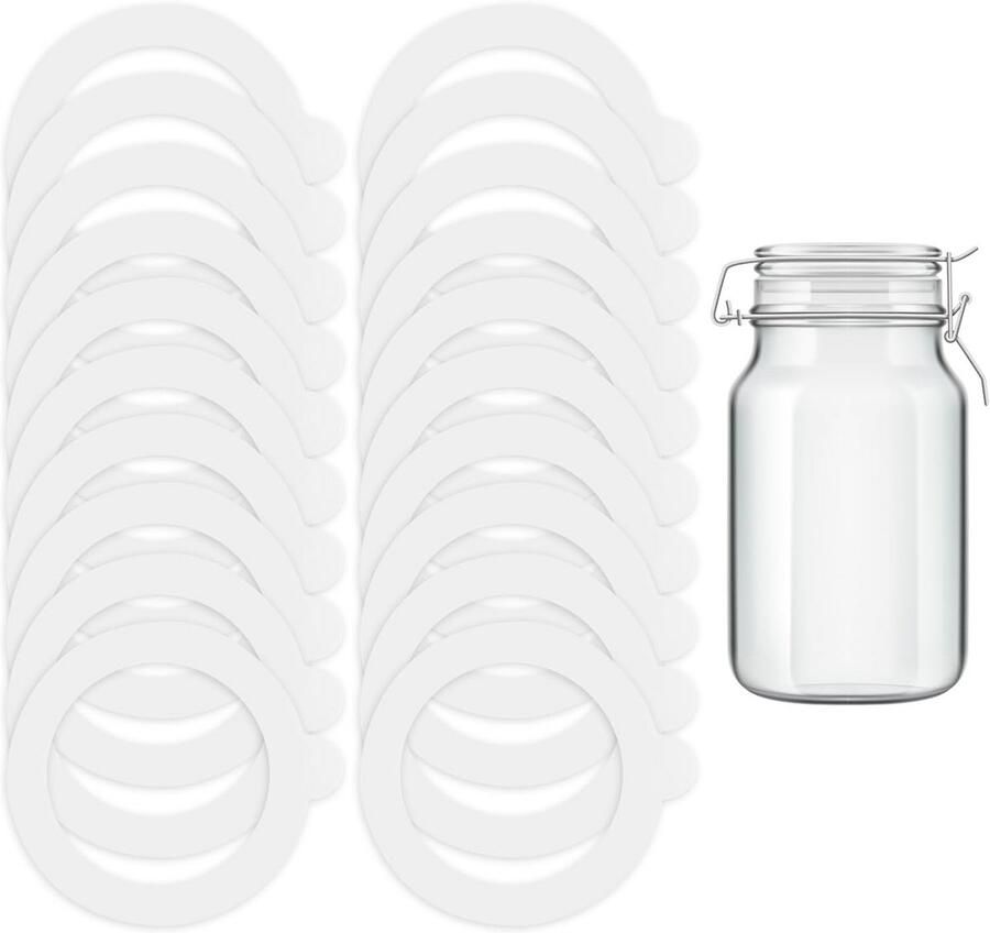 Ringen voor potten Deksels afdichten Voedsel bewaren Herbruikbaar materiaal 13 stuks Wit