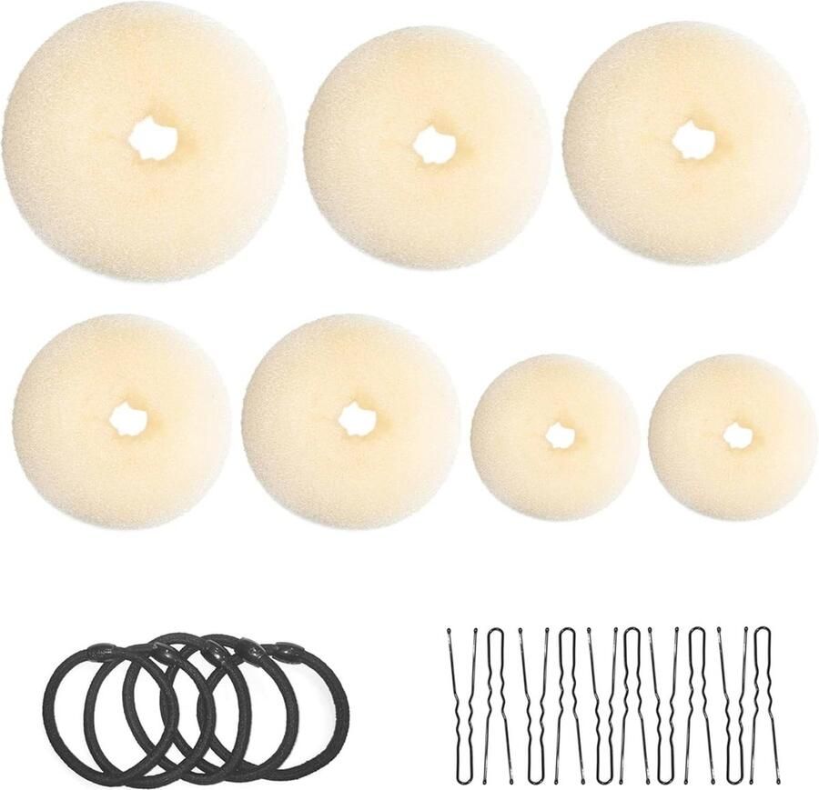 Ringvormige donut broodbakmachine set 7-delig met U-vormige clips en bungee-haarsnoeren