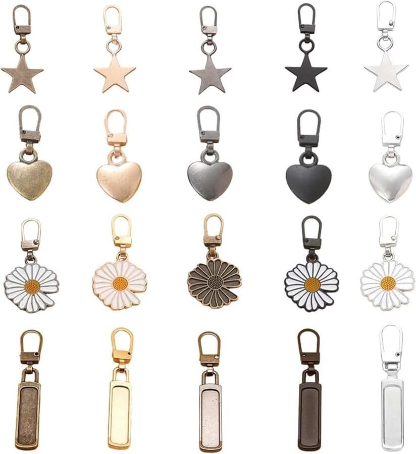 Ritssluiting 20 stuks metalen ritssluiting 5 kleuren reparatieset afneembare ritssluiting voor jassen koffer rugzak