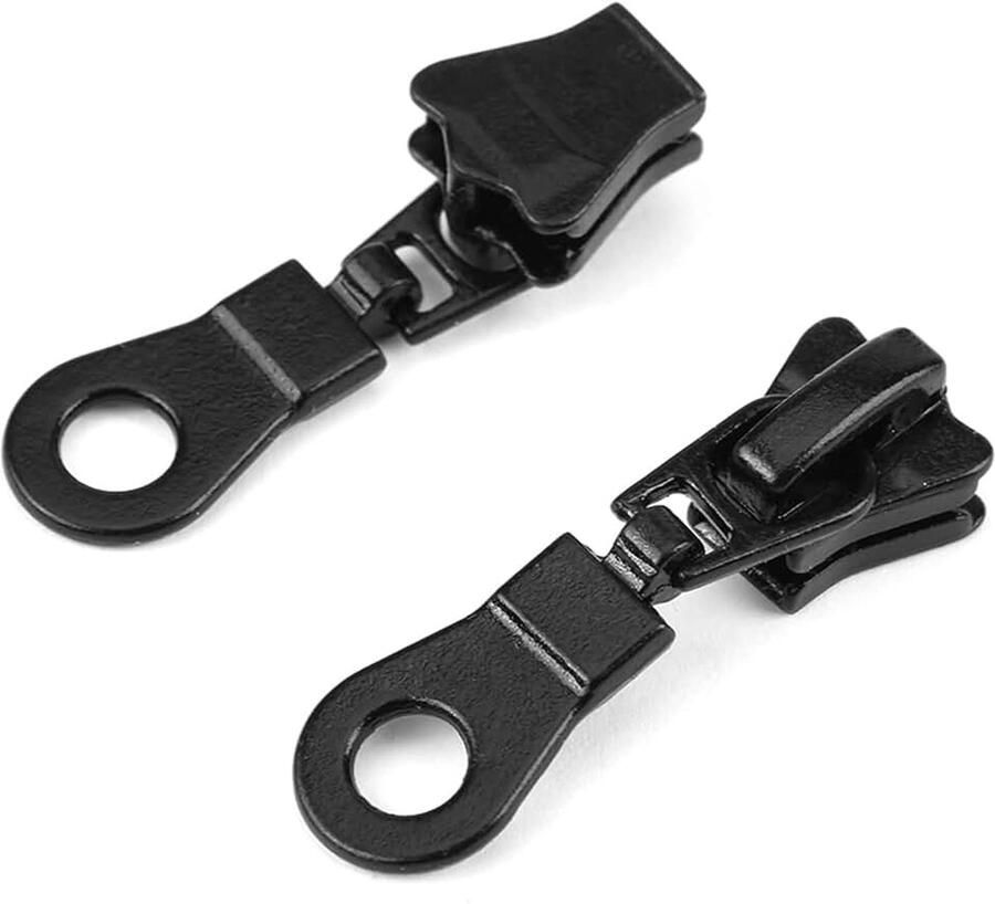 Ritssluiting Reparatieset 20 Stuks Metaallegering Ritsschuiver Maat Rits Reparatie Vervangingsset (Zwart)