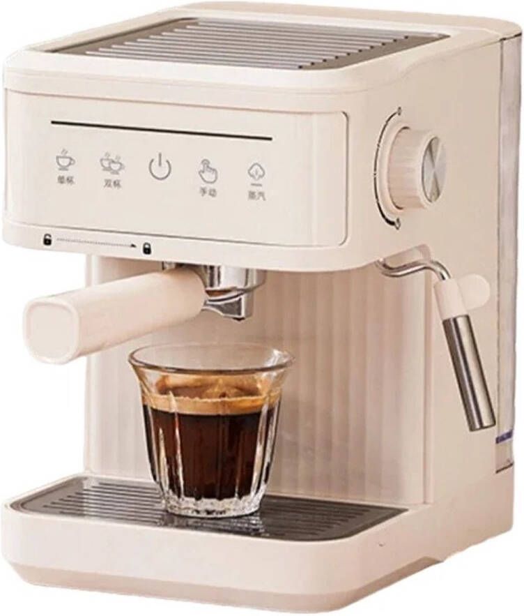 RM Store Elektrische Koffiemachine Italiaans Koffiezetapparaat Semi-Automatische Melkopschuimer Wit 23 x 38.5 x 29 cm