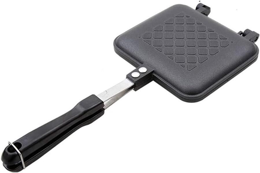 Roasted Sandwich Iron Maker Non-Stick Coating for Breakfast Set Stove Toaster Dimensions for 2 Pieces Toast on ShopVlot