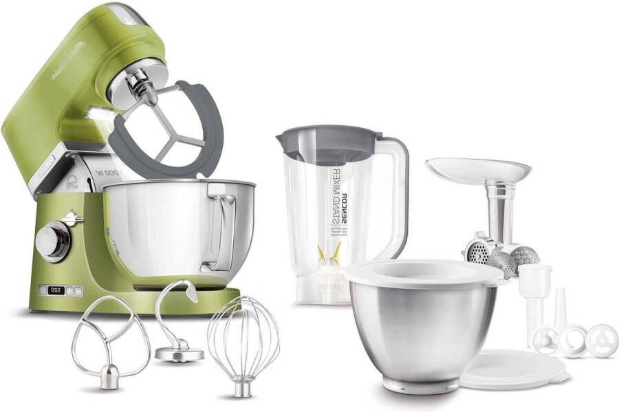 Robust metal hand mixer 1000 W forest green high power and durability