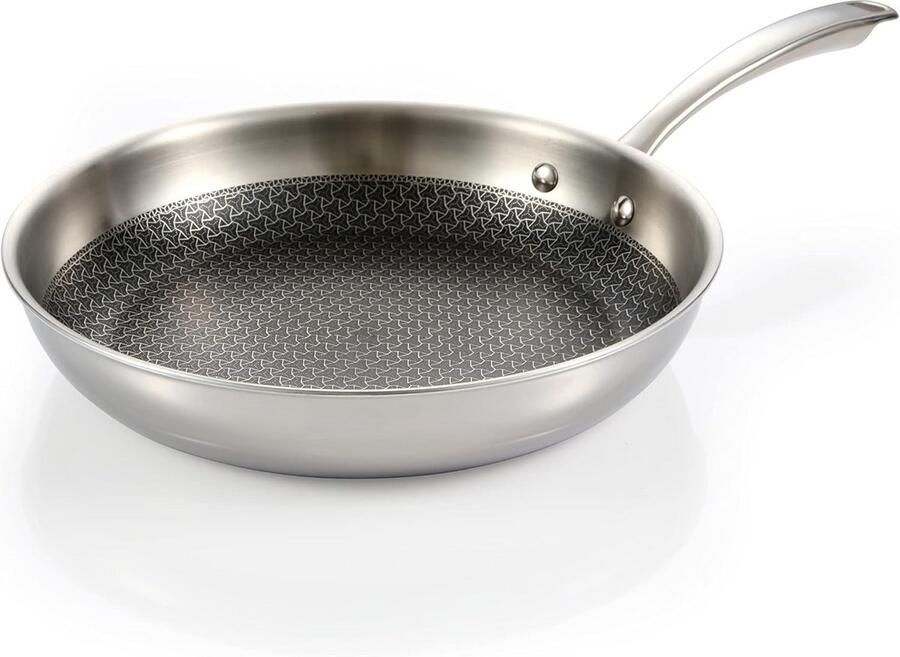 Robuuste Braadpan 28 cm met Antiaanbaklaag en Rooster Geschikt voor Inductie