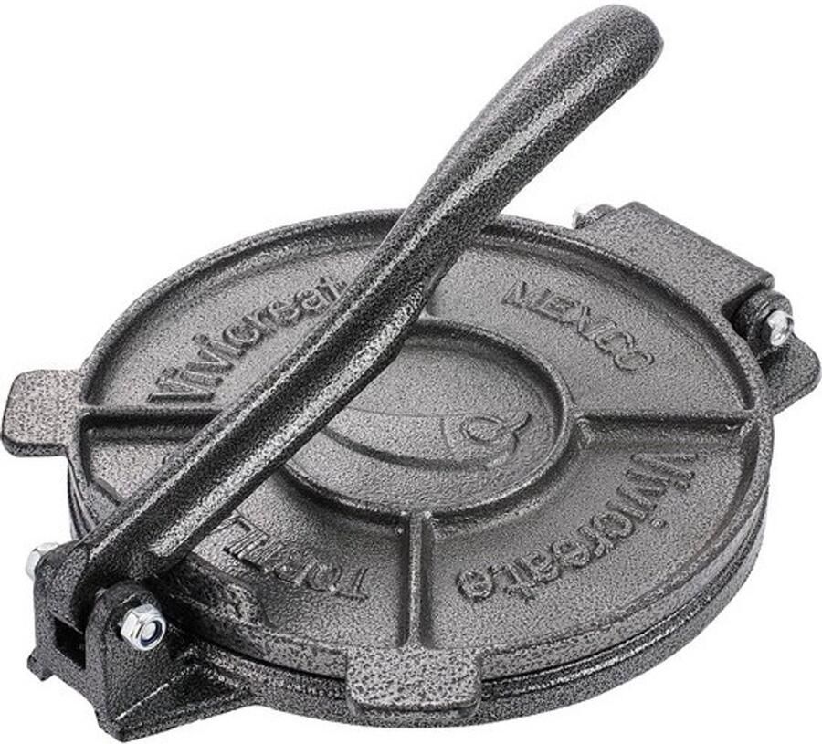 Robuuste Gietijzeren Tortillapers 19 cm voor Perfecte Wraps en Rotis