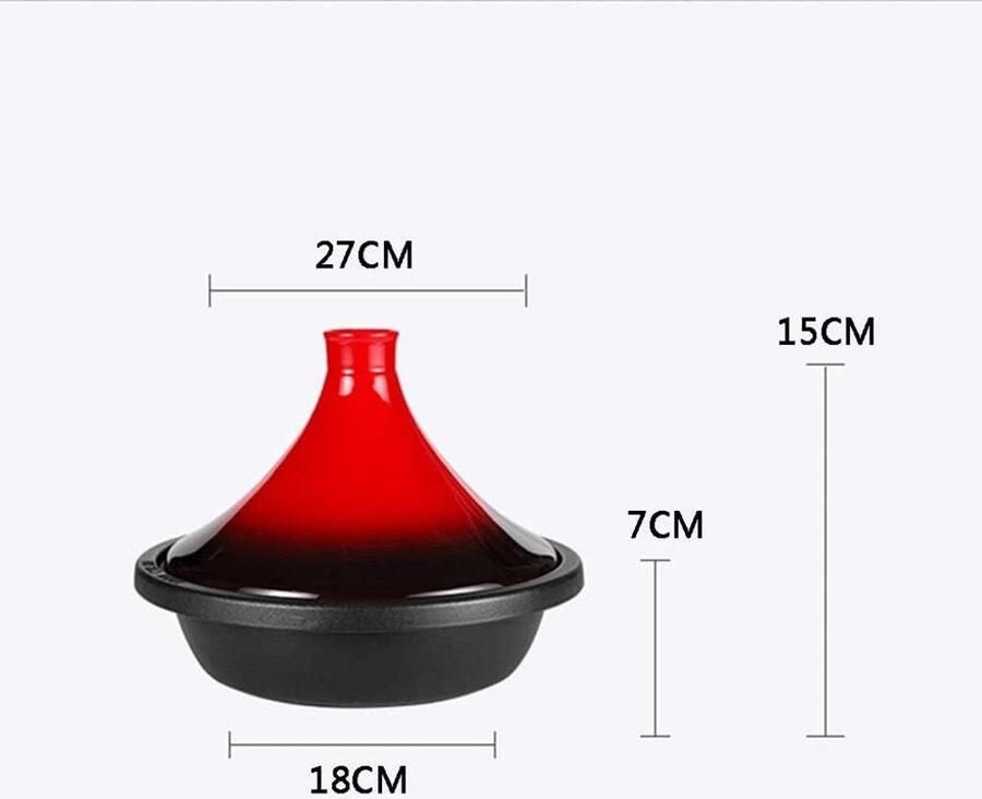 Rode Braadpan Stoofpan Soeppot Langzaam Koken Stoomcirculatie Ontwerp 27 cm Rood