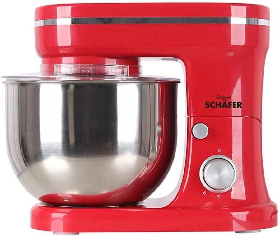 Keukenmachine Mixer Bakmachine Deegmaker Zelf Bakken Krachtige Motor 5 Liter Kom Rood