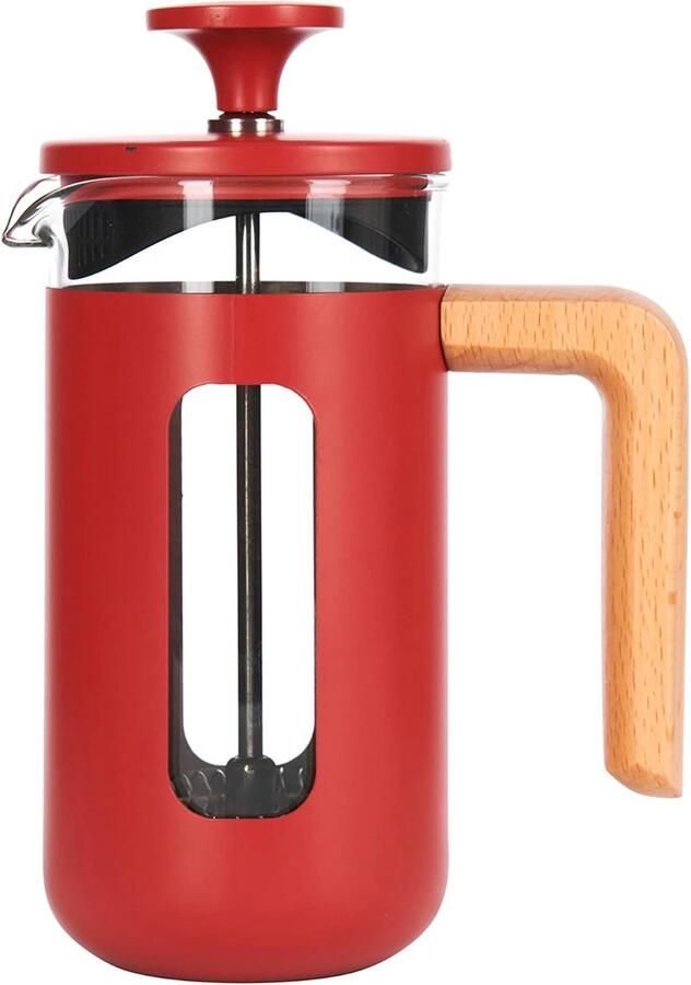 Rode RVS Koffiezetter 3 Kops Barista Stijl Filterkoffie