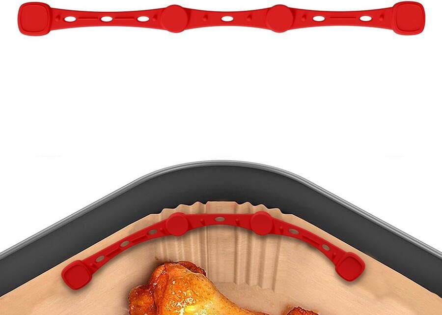 Rode uitgebreide airfryer magneethouder met vier houders hittebestendige samariumkobalt magneet airfryer magneet siliconen gesp