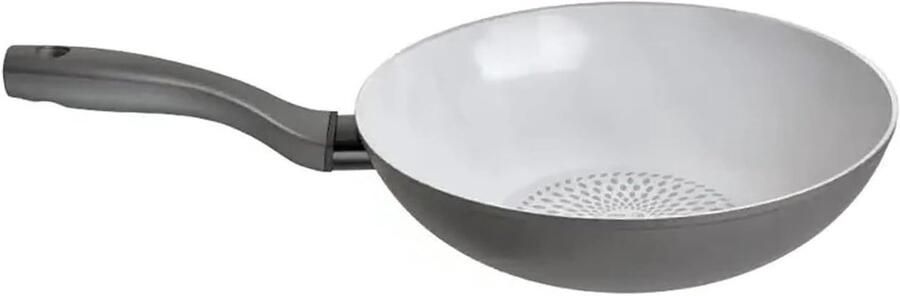 Roerbak Wok Wokpan Inductie Gezond Koken Keramische Antiaanbaklaag 28 cm Grijs