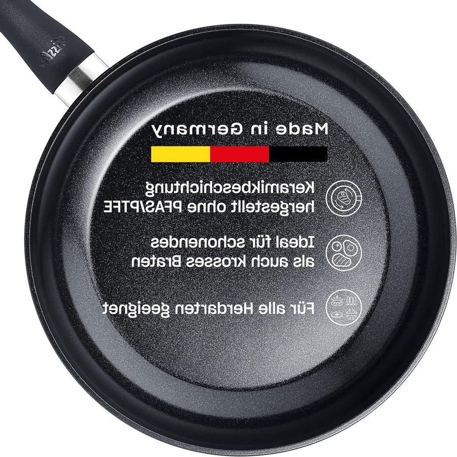 Roerbakpan Keramisch Koekenpan Aluminium Gezond Koken PFAS PTFE-vrij 26 cm Zwart