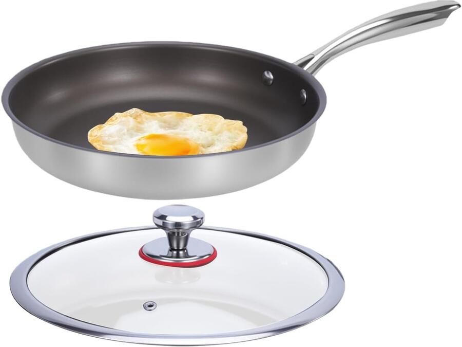 Roerbakpan Koekenpan Dagelijks Koken Antiaanbaklaag 28 cm Zilver