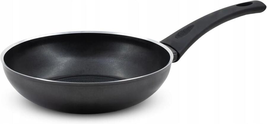 Roerbakpan Koekenpan Wokpan Gezond Koken 7-laagse anti-aanbaklaag 24 cm Zwart