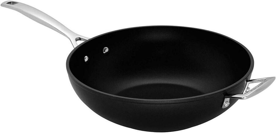 Roerbakpan met antiaanbaklaag Wokpan Koekenpan Gezond Koken Extra sterke antiaanbaklaag 30 cm Zwart