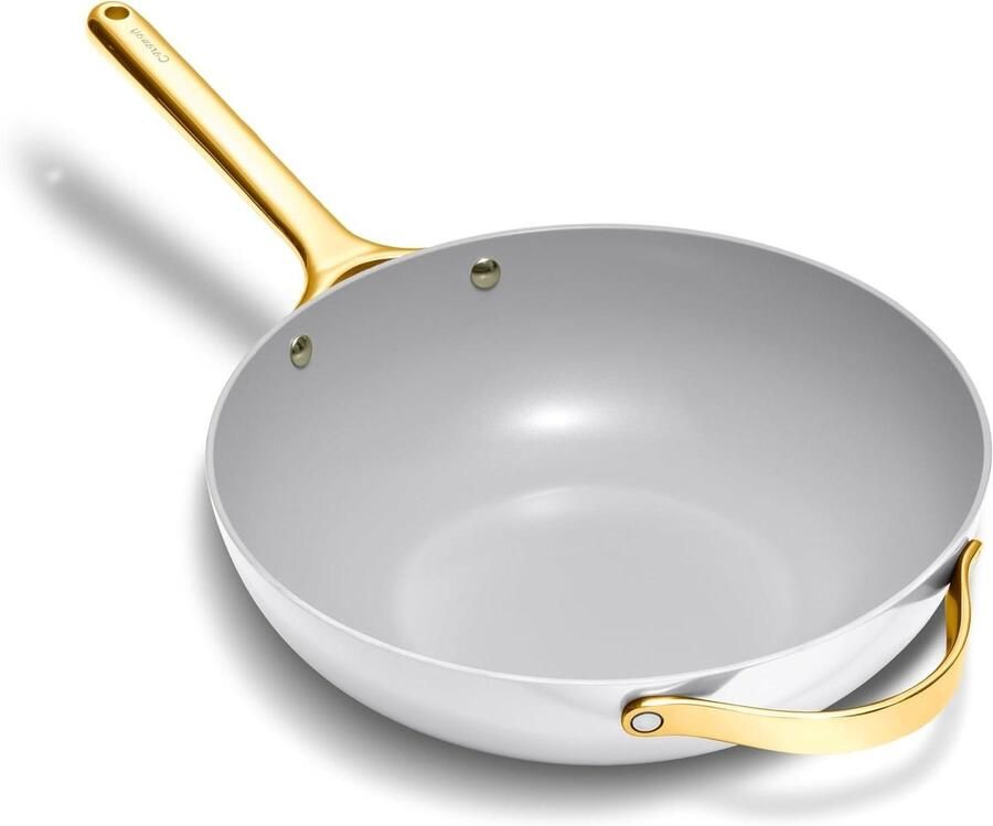 Roerbakpan met antiaanbaklaag Wokpan Koekenpan Veelzijdig Koken Niet-giftige keramische coating 305 cm Wit