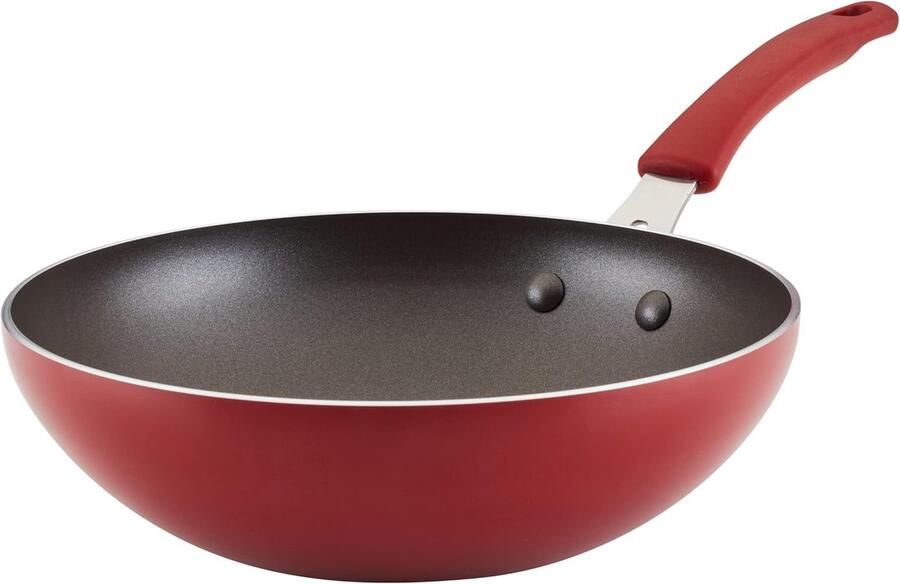 Roerbakpan Wok Koekenpan Keukenpan Snel Koken Antiaanbaklaag Duurzaam 27 cm Rood