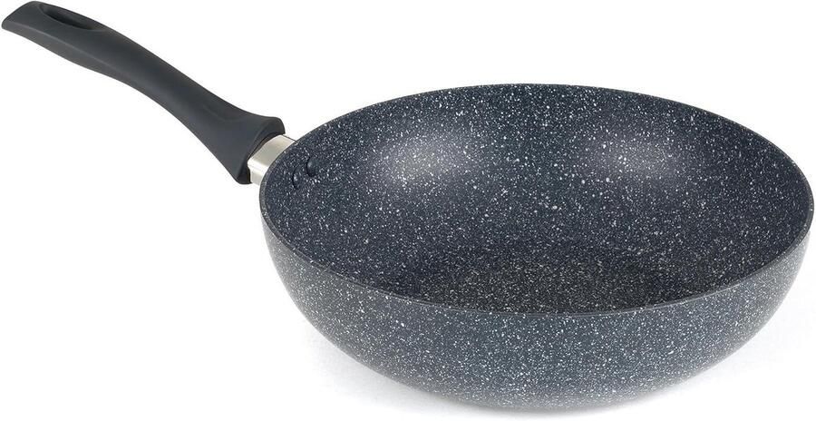 Roerbakpan Wok Koekenpan Koopmanspan Gezond Koken Dubbele Laag Antiaanbak 28 cm Blauw Marmer