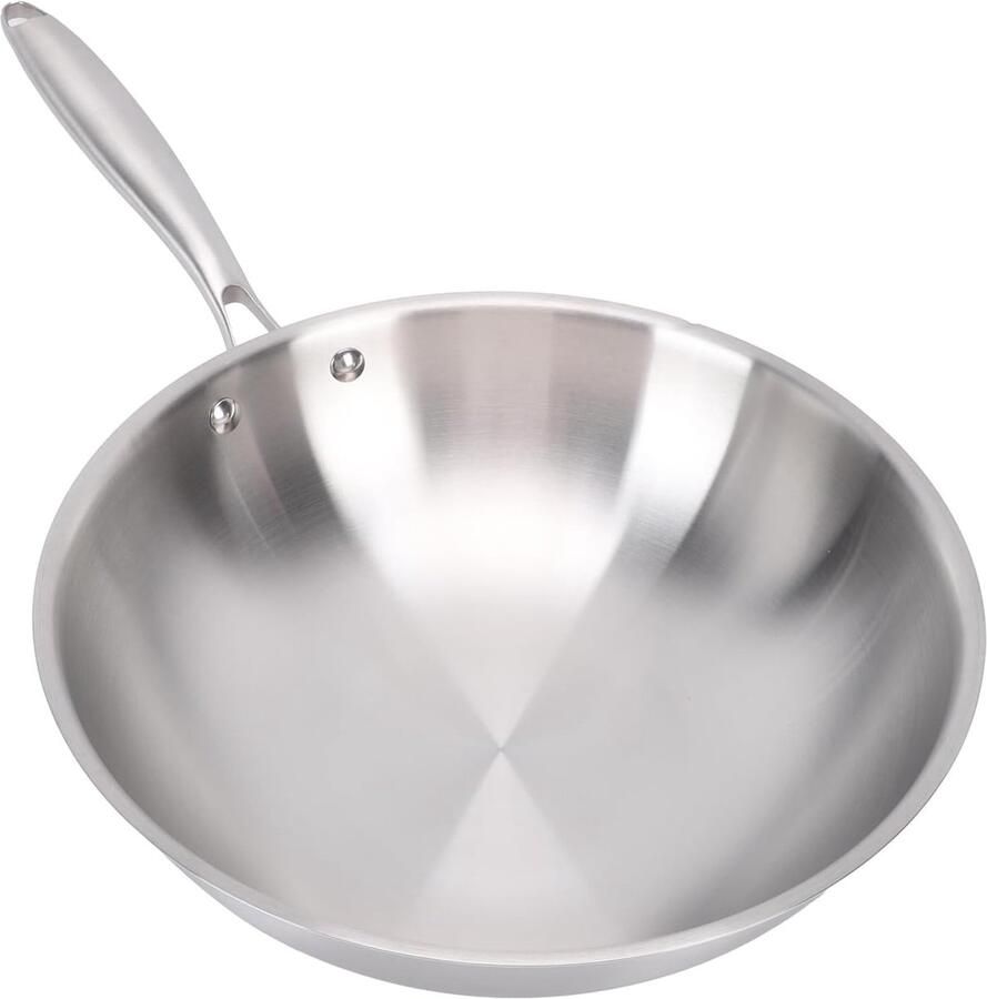 Roerbakpan Wok Koekenpan Snel Koken Alle Kookplaten 34CM Zilver