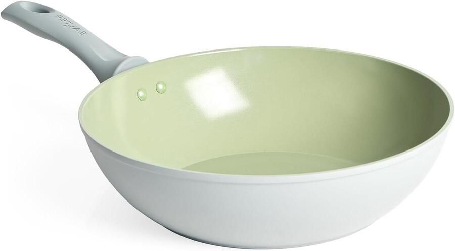 Roerbakpan Wokpan Koekenpan Gezond Koken Keramische Antiaanbaklaag 28 cm Groen