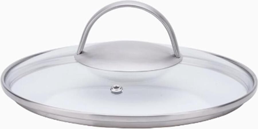 Roerbakpandeksel Glas Wokdeksel Universeel Koken en Bakken Met Stoomopening 22CM Transparant